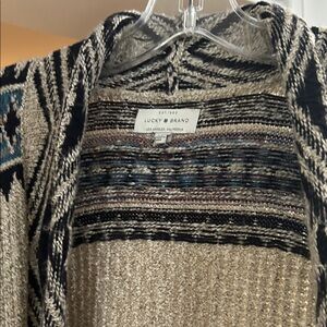Lucky Brand Women's Cardigan - Black, Cream, and Blue